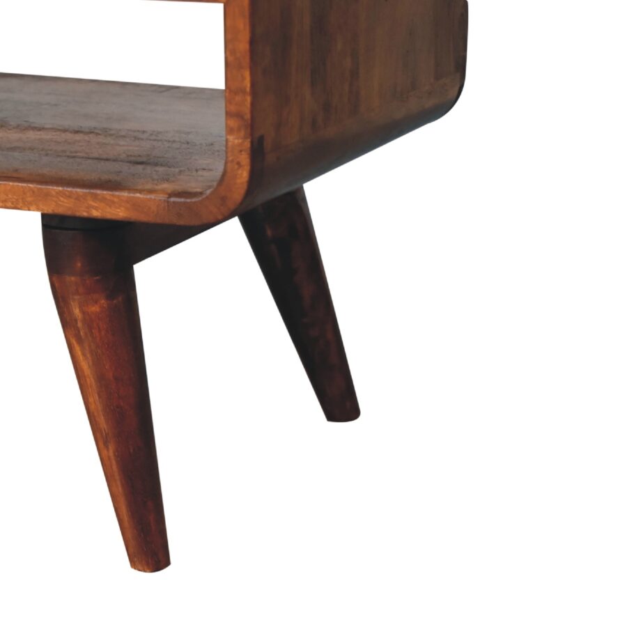Reverse Curved Chestnut Media Unit TV Stand CasaFenix