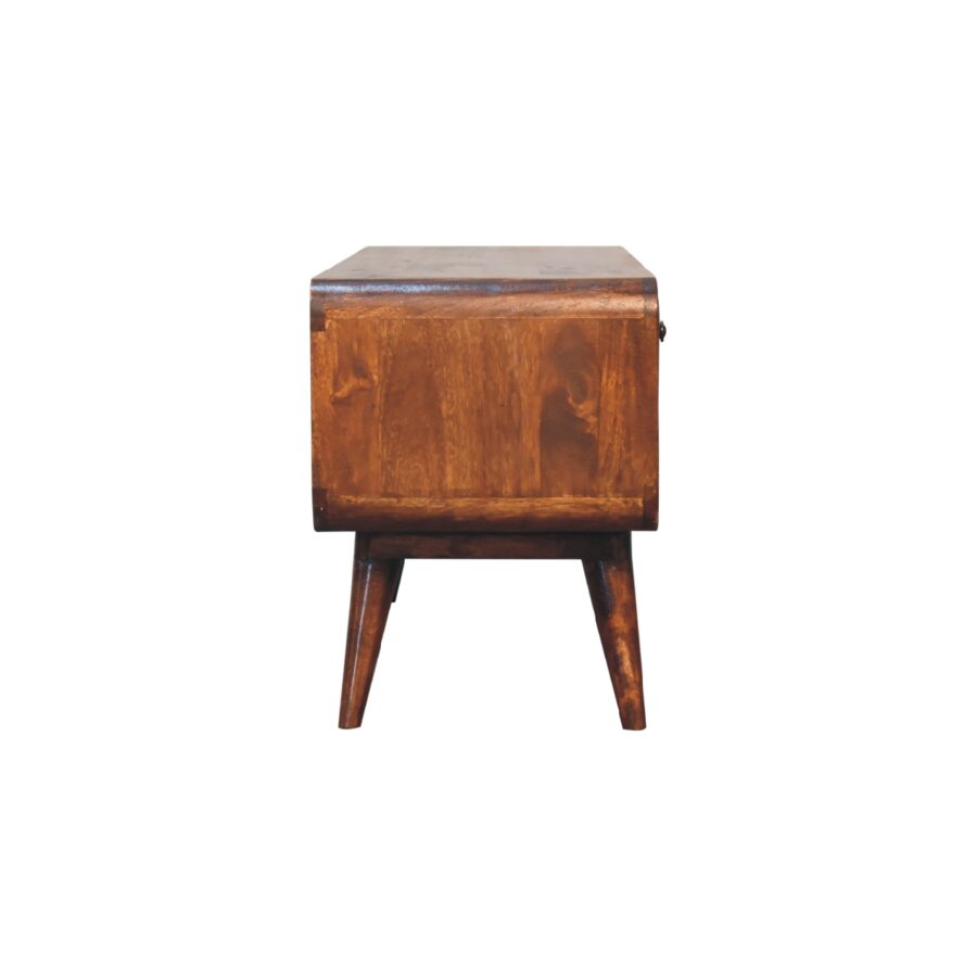 Reverse Curved Chestnut Media Unit TV Stand CasaFenix