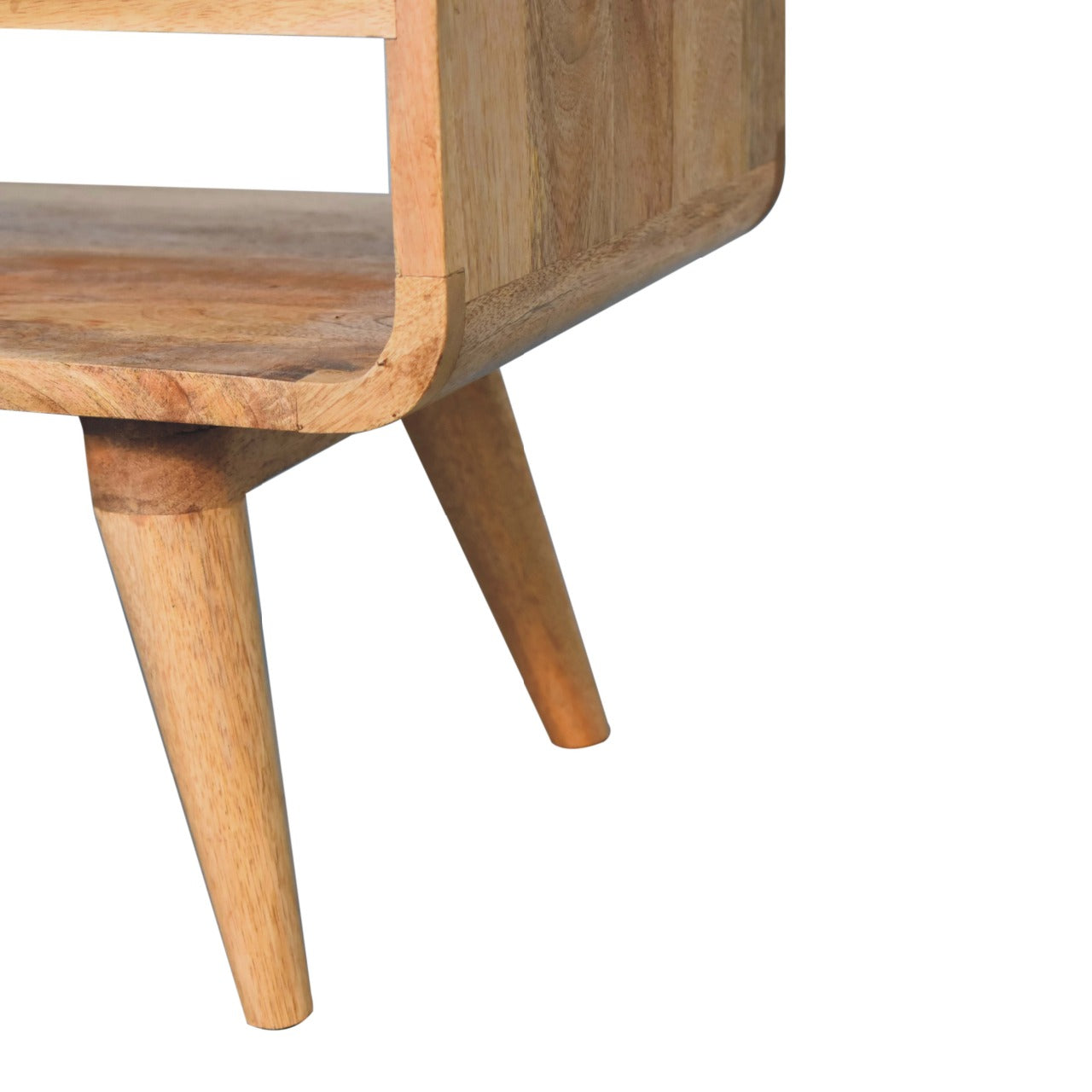 Reverse Curve Oak-ish Media Unit TV Stand CasaFenix