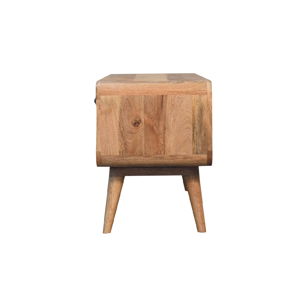 Reverse Curve Oak-ish Media Unit TV Stand CasaFenix