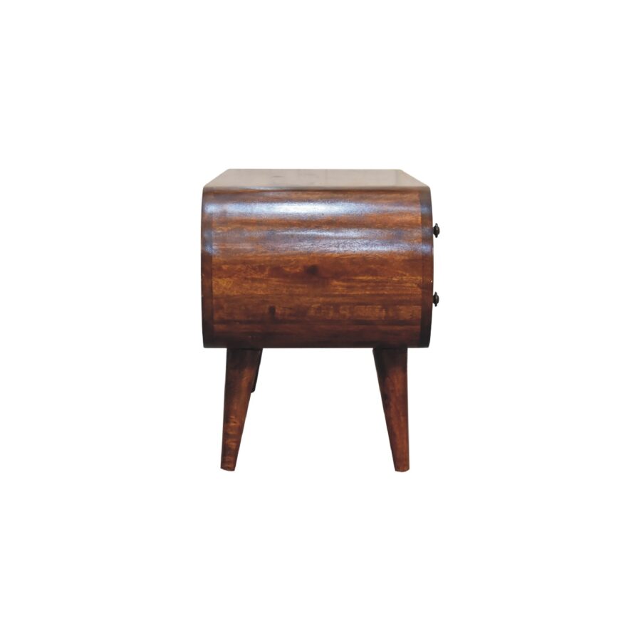 Chestnut Circular Media Unit TV Stand CasaFenix
