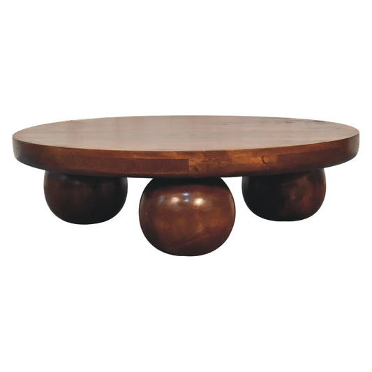 Chestnut Central Ball Table or Stool Console table CasaFenix