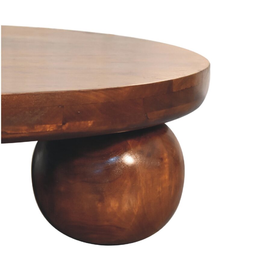 Chestnut Central Ball Table or Stool Console table CasaFenix