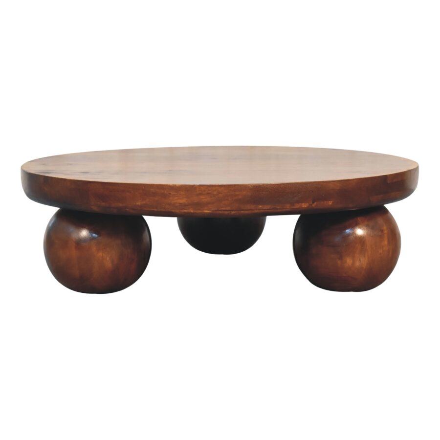 Chestnut Central Ball Table or Stool Console table CasaFenix