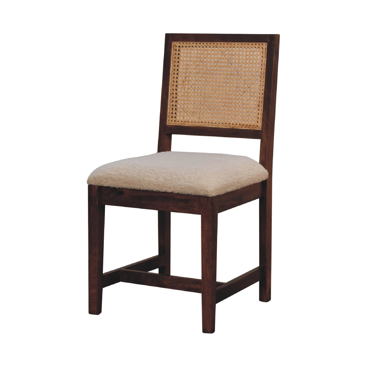 Cream Boucle Rattan Chair Dining chair CasaFenix