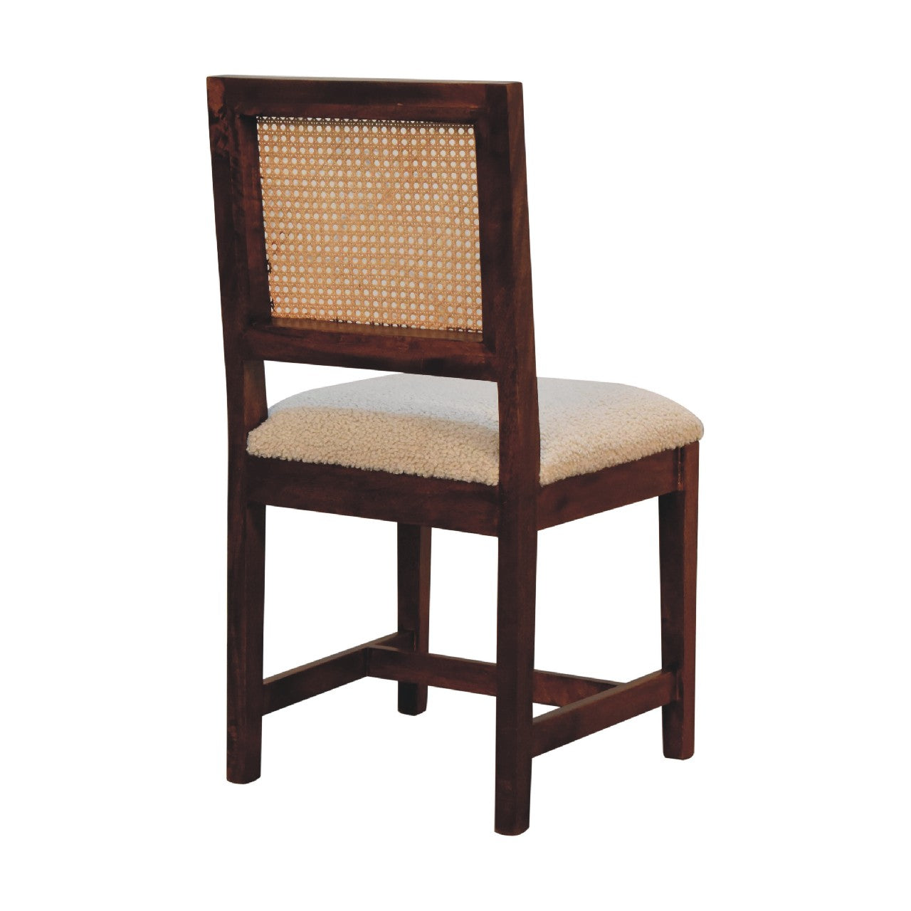 Cream Boucle Rattan Chair Dining chair CasaFenix