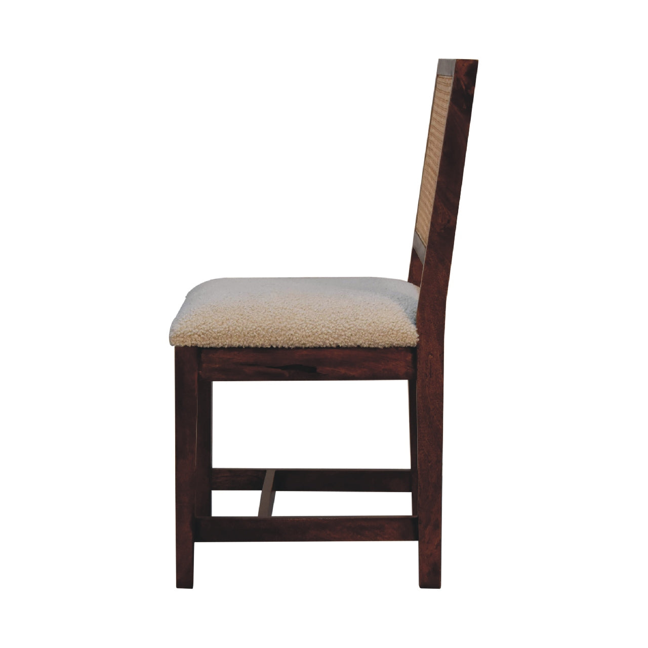 Cream Boucle Rattan Chair Dining chair CasaFenix