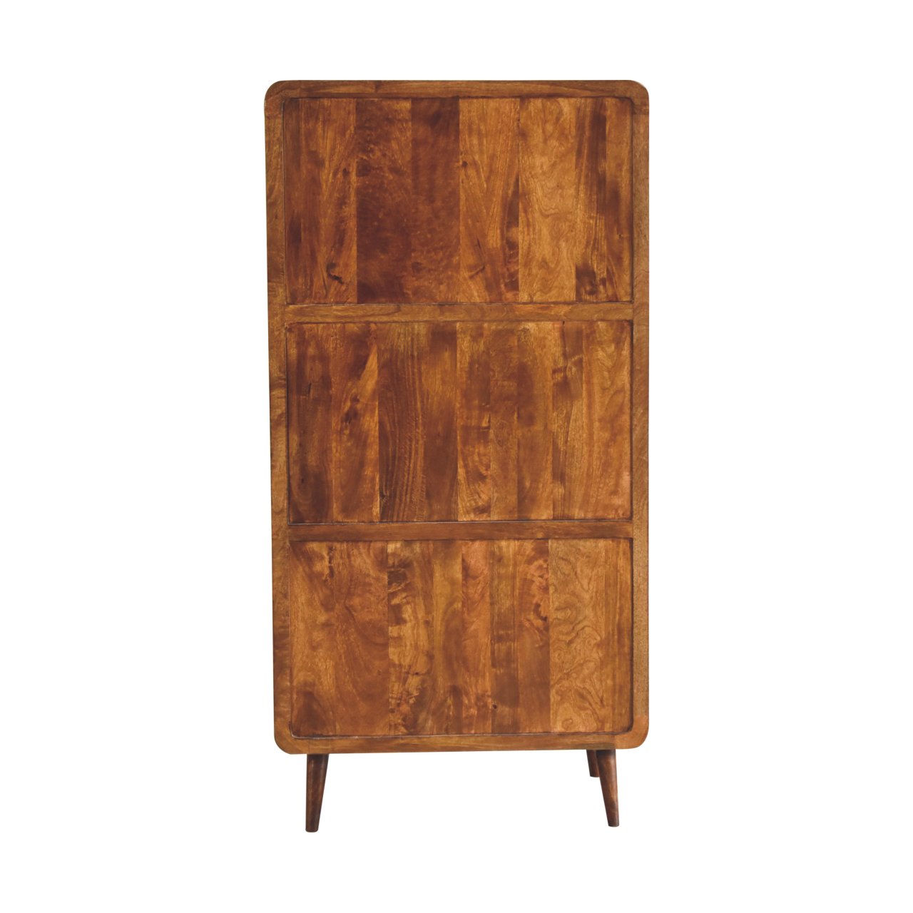 Curved Chestnut 2 Door Double Wardrobe Wardrobe CasaFenix