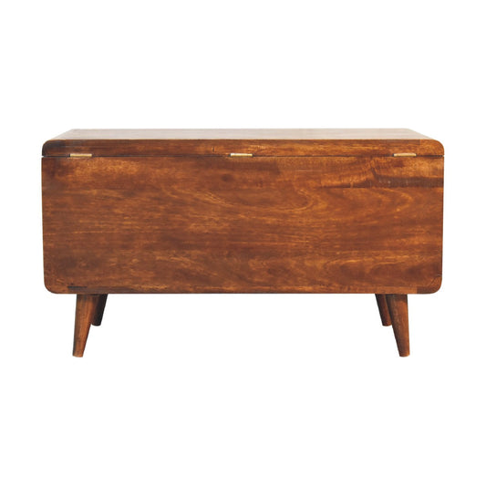 Curved Chestnut Blanket Box Blanket box CasaFenix