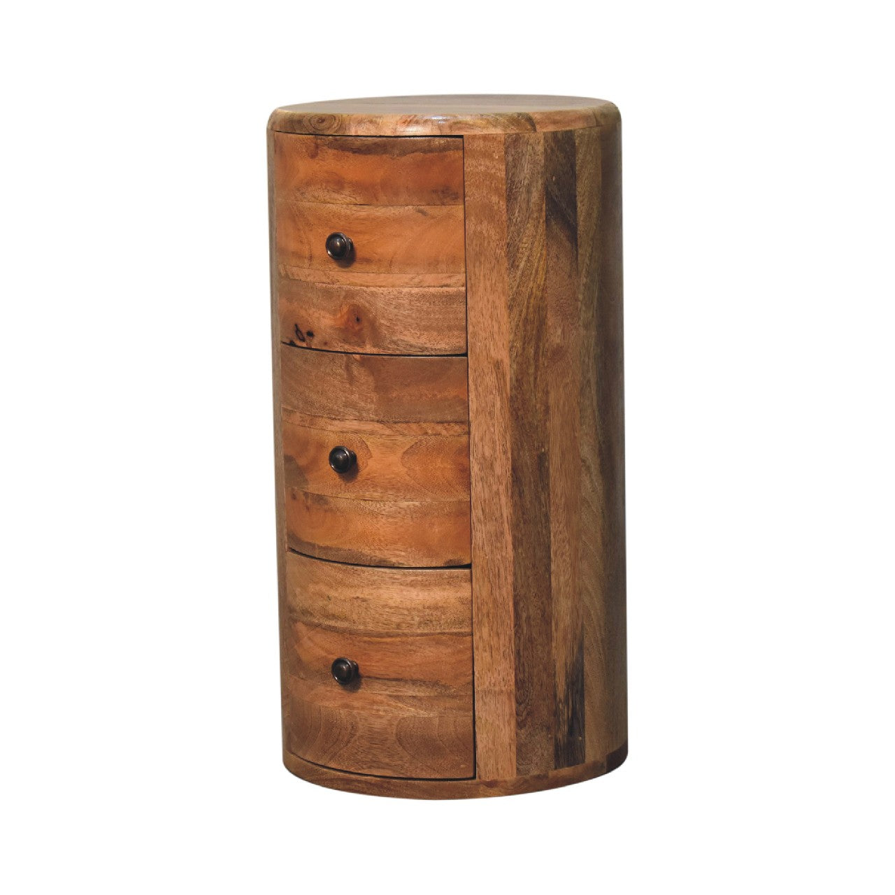 Oak-ish Drum Chest 3 Drawer Chest of drawers CasaFenix
