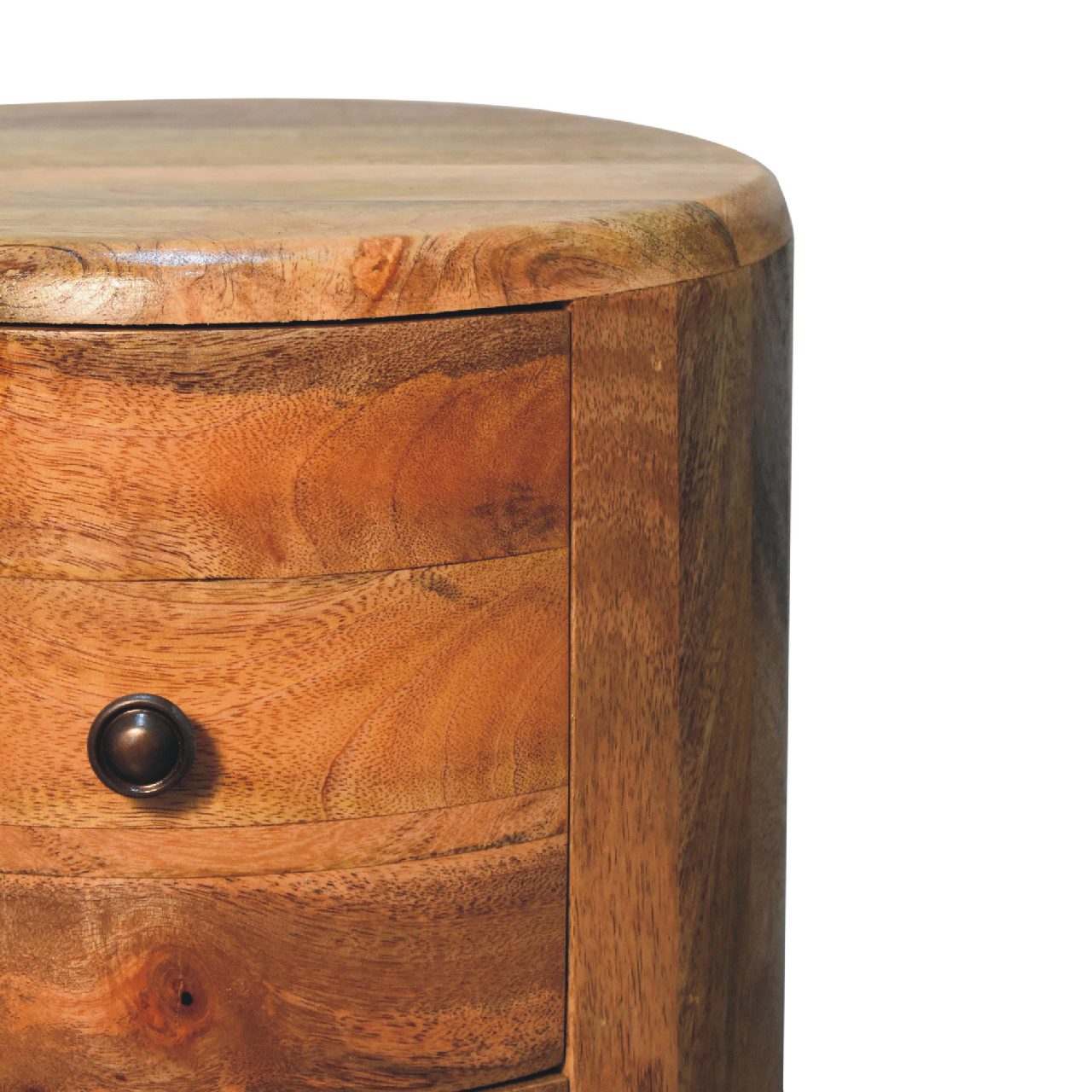 Oak-ish Drum Chest 3 Drawer Chest of drawers CasaFenix