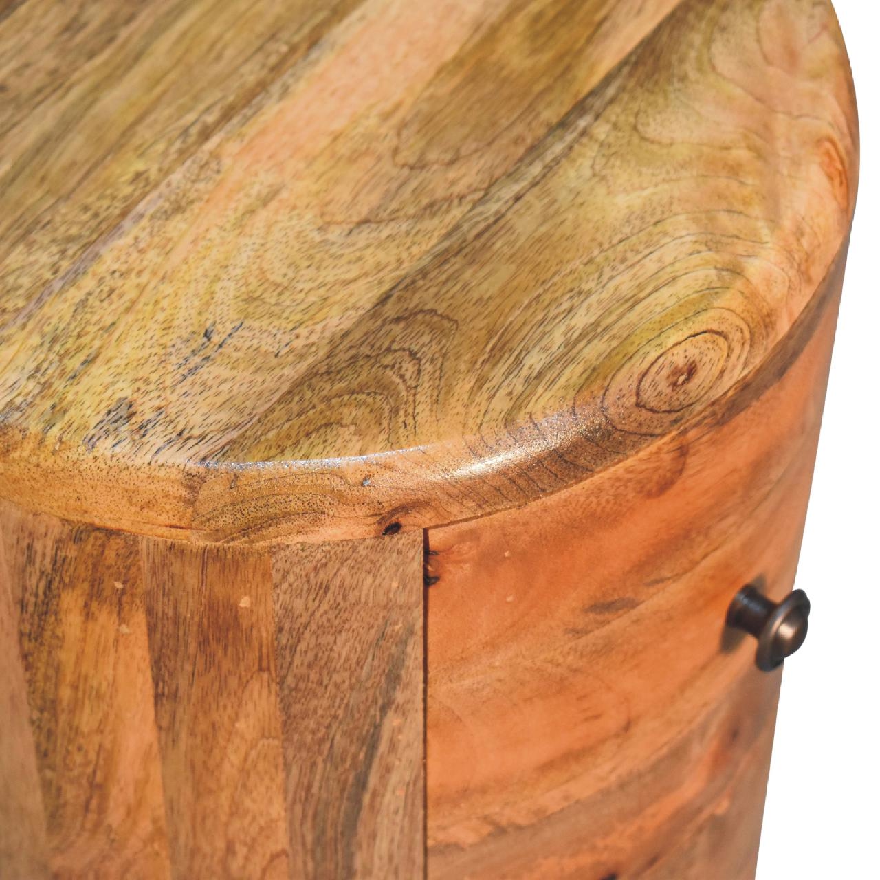 Oak-ish Drum Chest 3 Drawer Chest of drawers CasaFenix