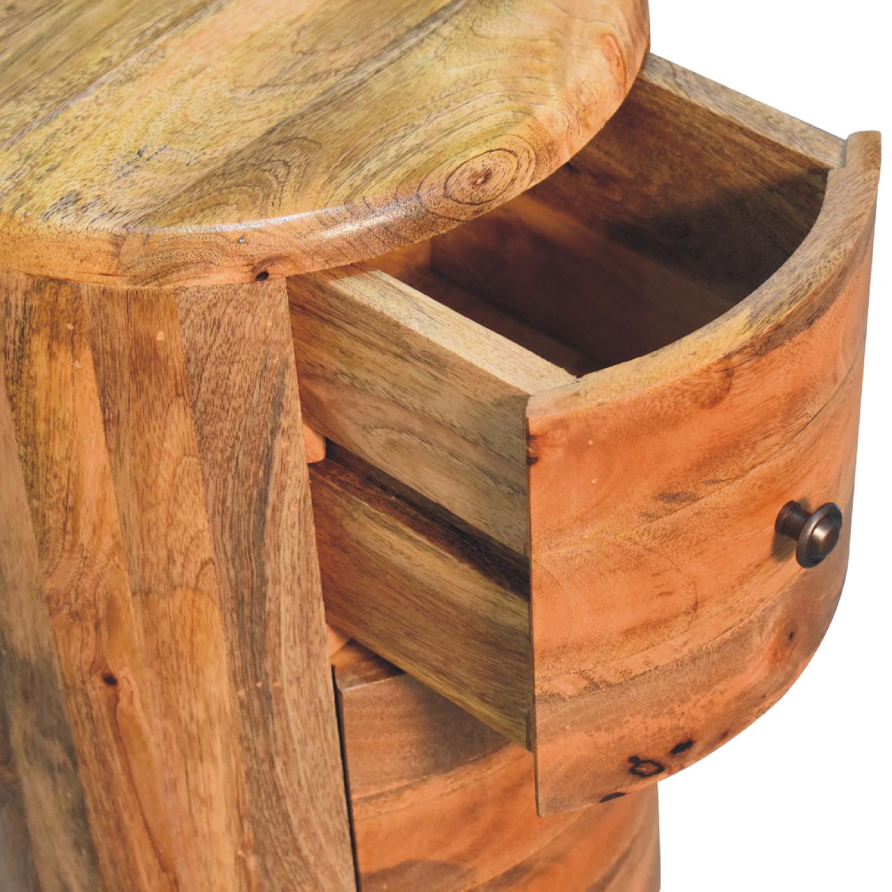 Oak-ish Drum Chest 3 Drawer Chest of drawers CasaFenix