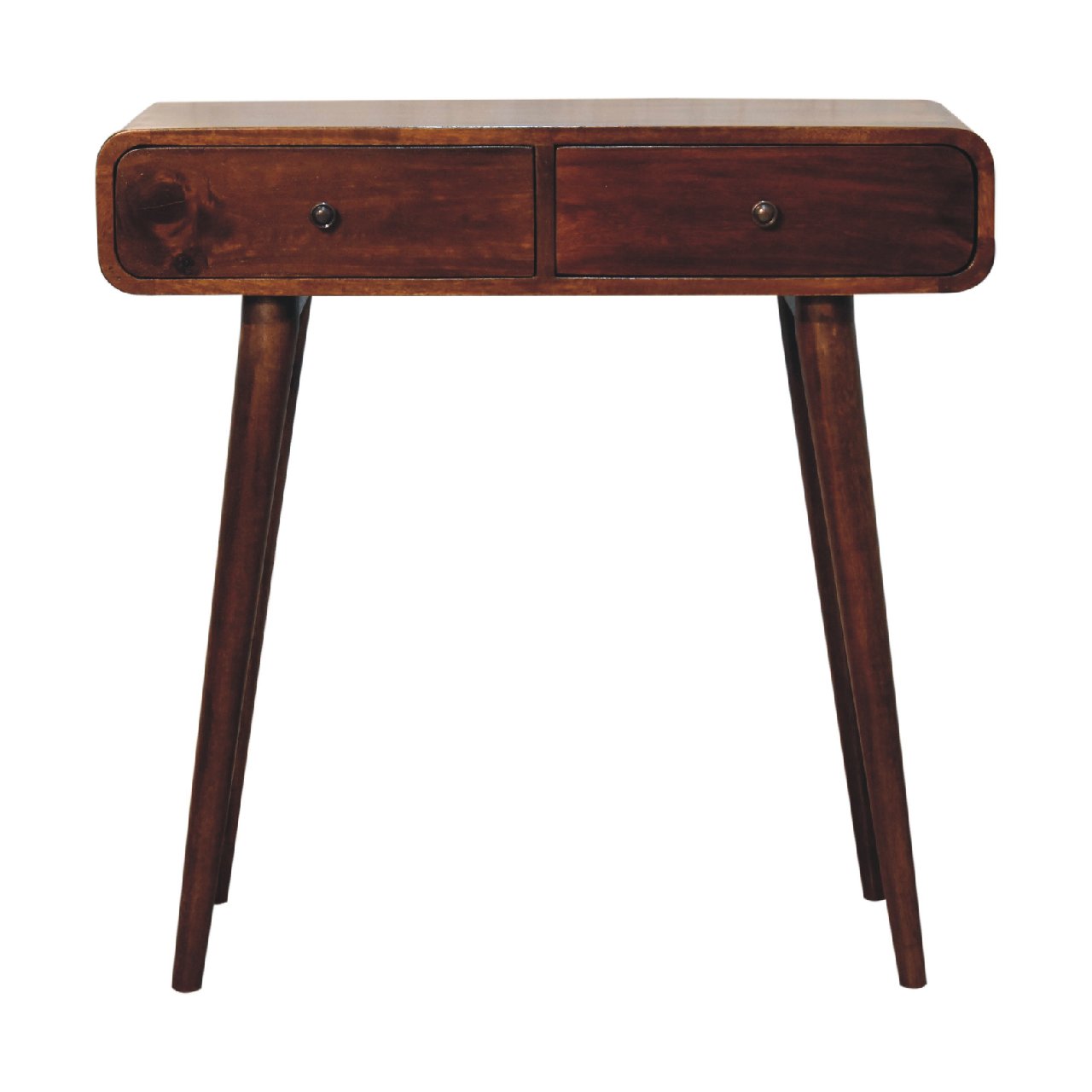 Chestnut Curved Hallway Table Console table CasaFenix