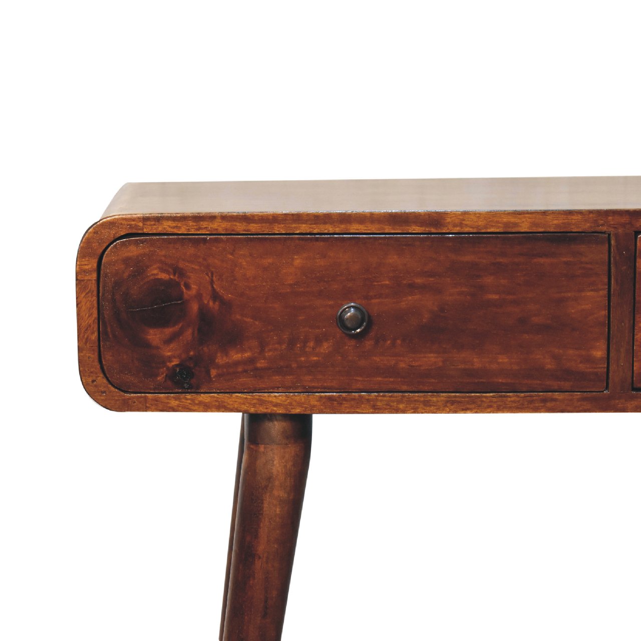 Chestnut Curved Hallway Table Console table CasaFenix