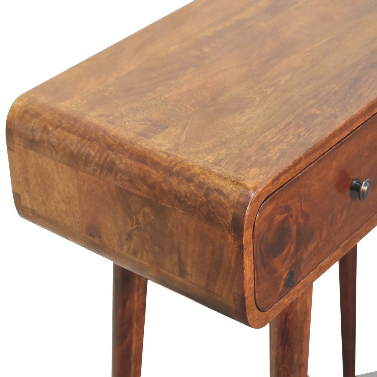 Chestnut Curved Hallway Table Console table CasaFenix