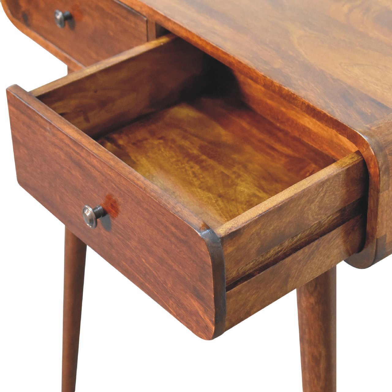 Chestnut Curved Hallway Table Console table CasaFenix