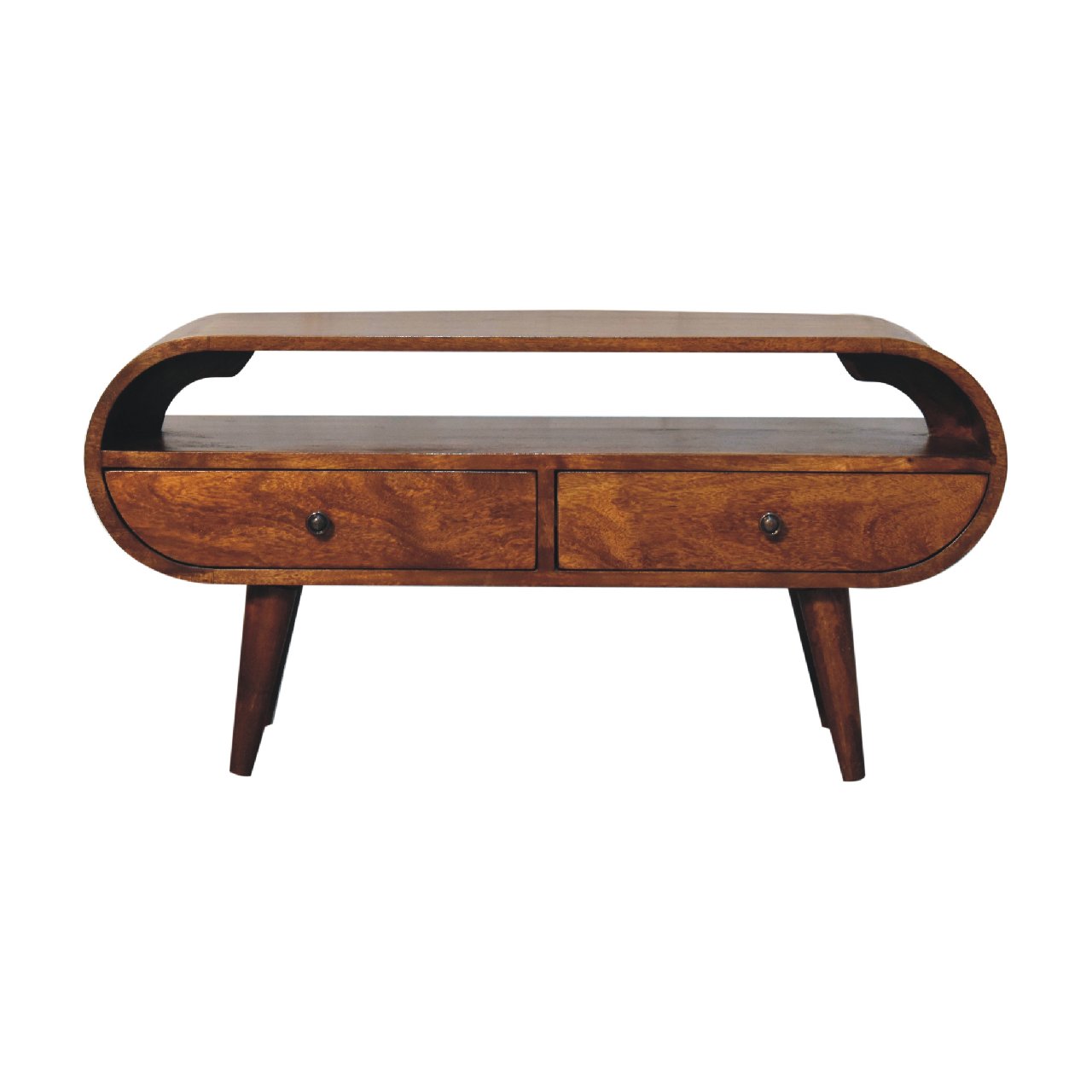 Chestnut Circular TV Stand TV Stand CasaFenix