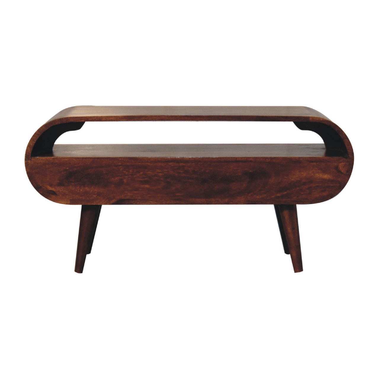 Chestnut Circular TV Stand TV Stand CasaFenix