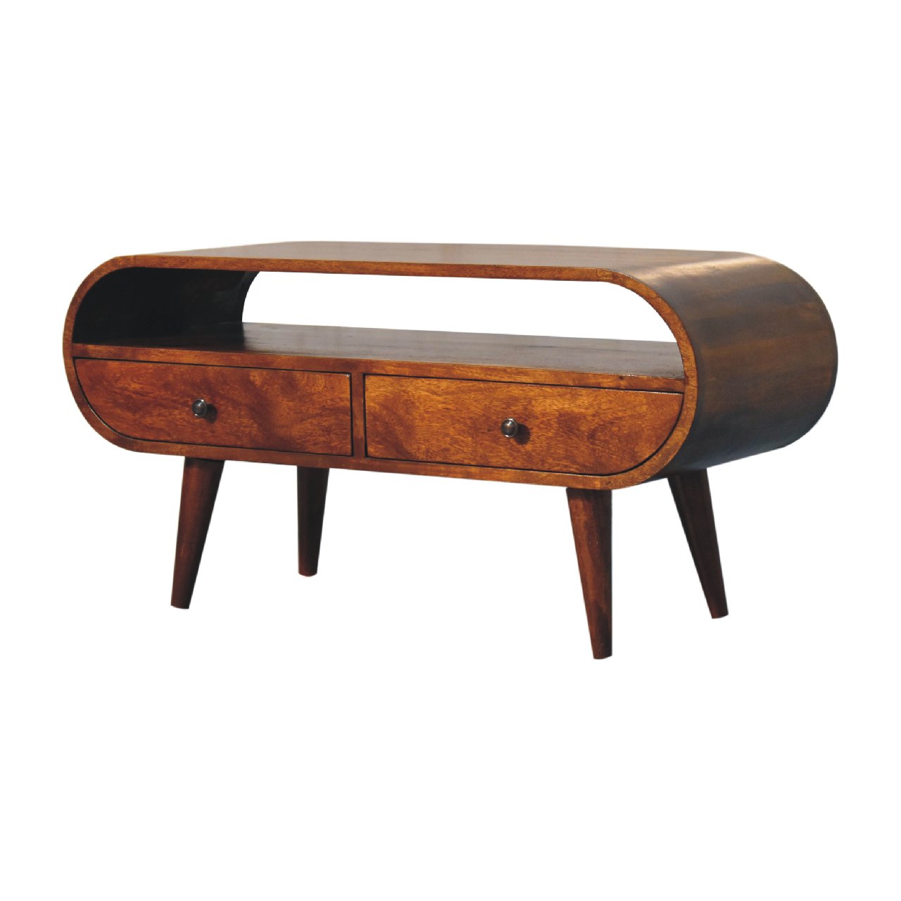 Chestnut Circular TV Stand TV Stand CasaFenix