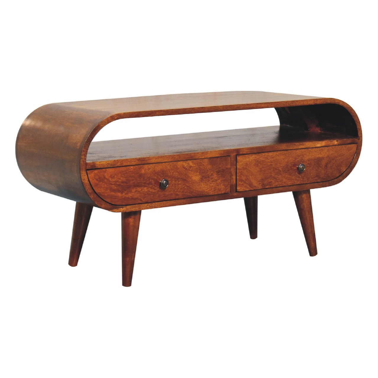 Chestnut Circular TV Stand TV Stand CasaFenix