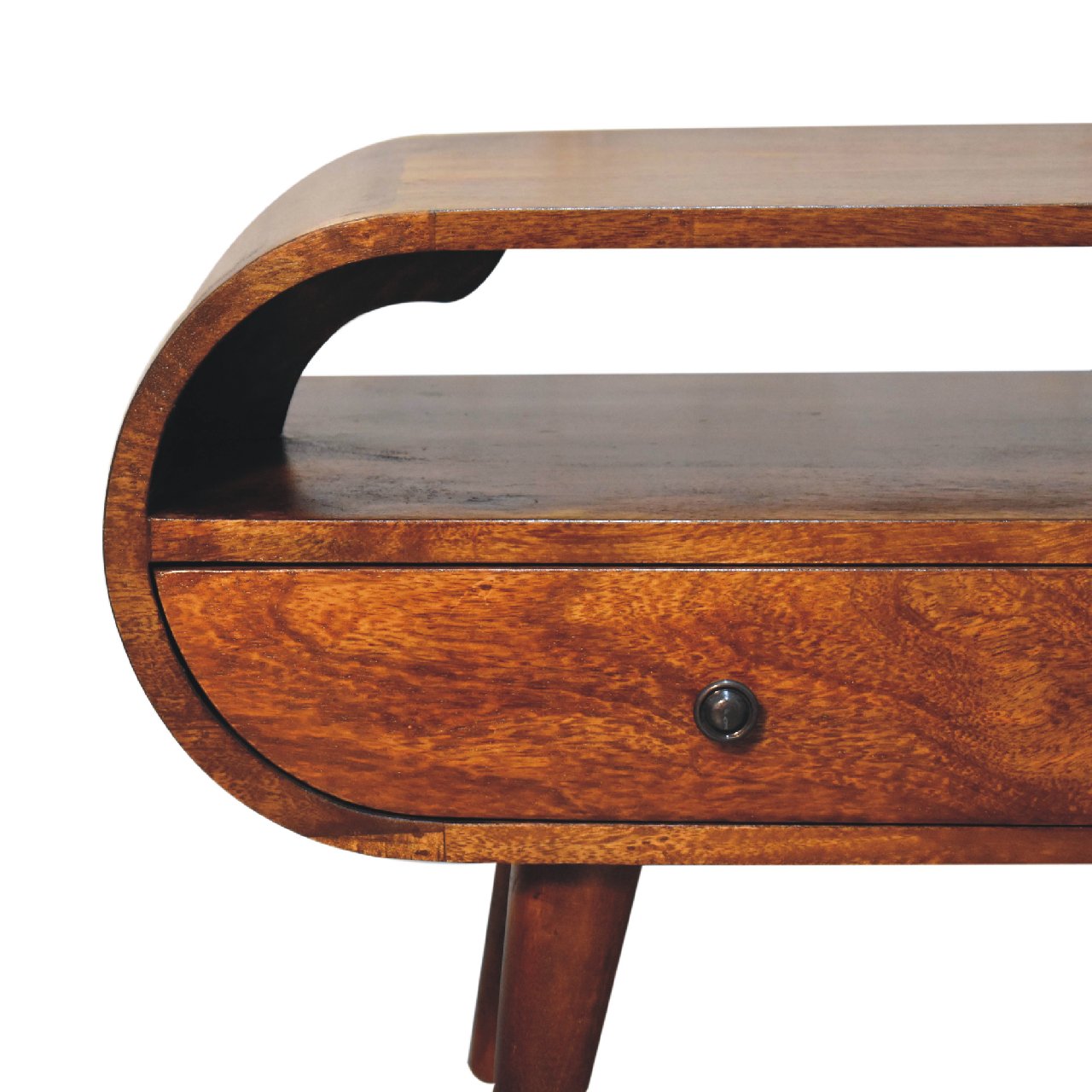 Chestnut Circular TV Stand TV Stand CasaFenix