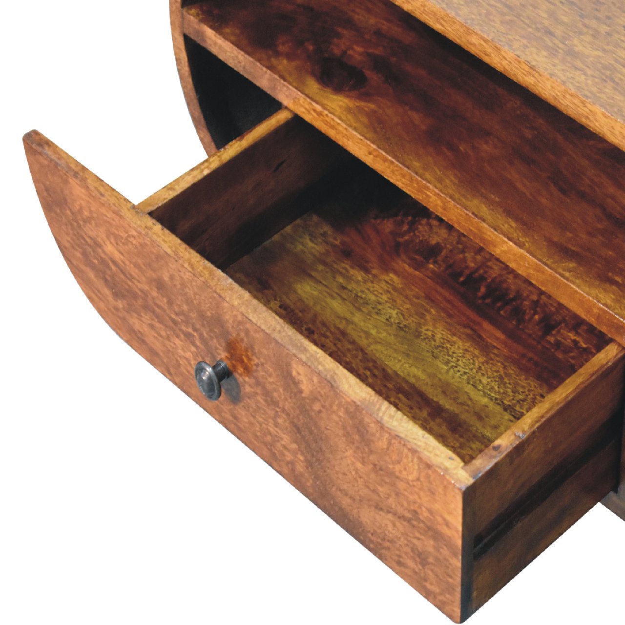 Chestnut Circular TV Stand TV Stand CasaFenix
