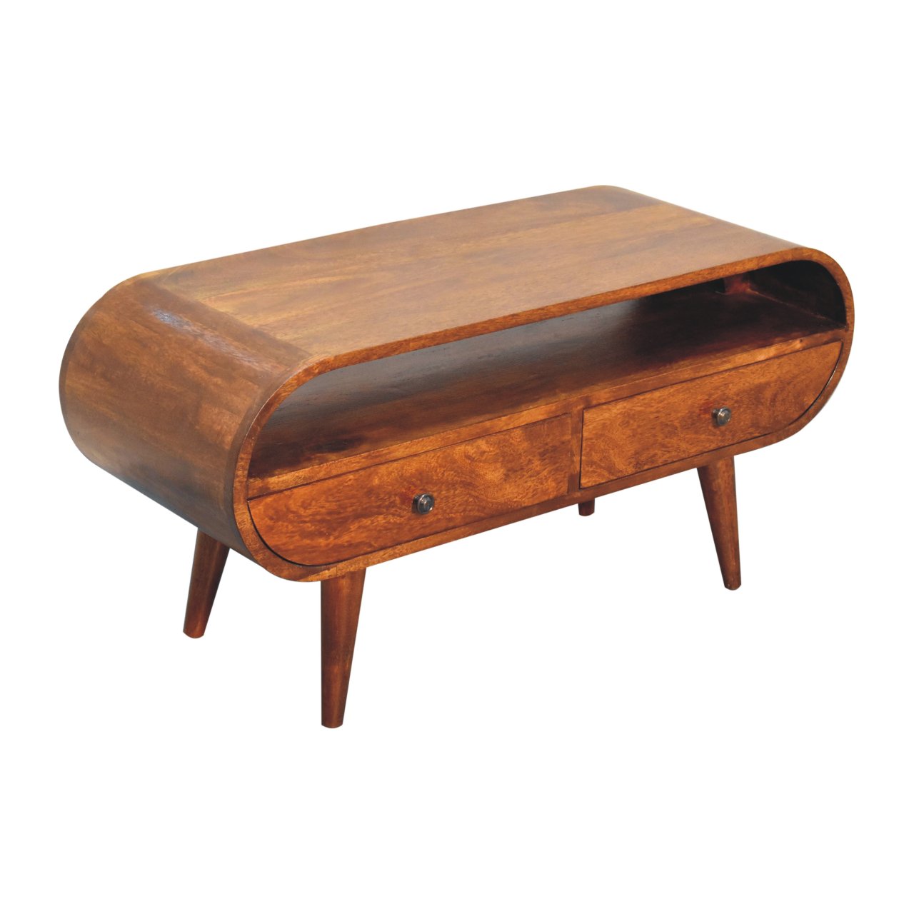 Chestnut Circular TV Stand TV Stand CasaFenix