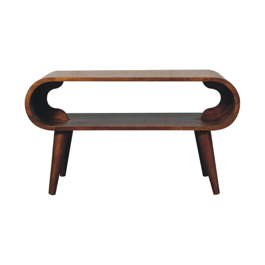Open Chestnut Coffee Table TV Stand CasaFenix