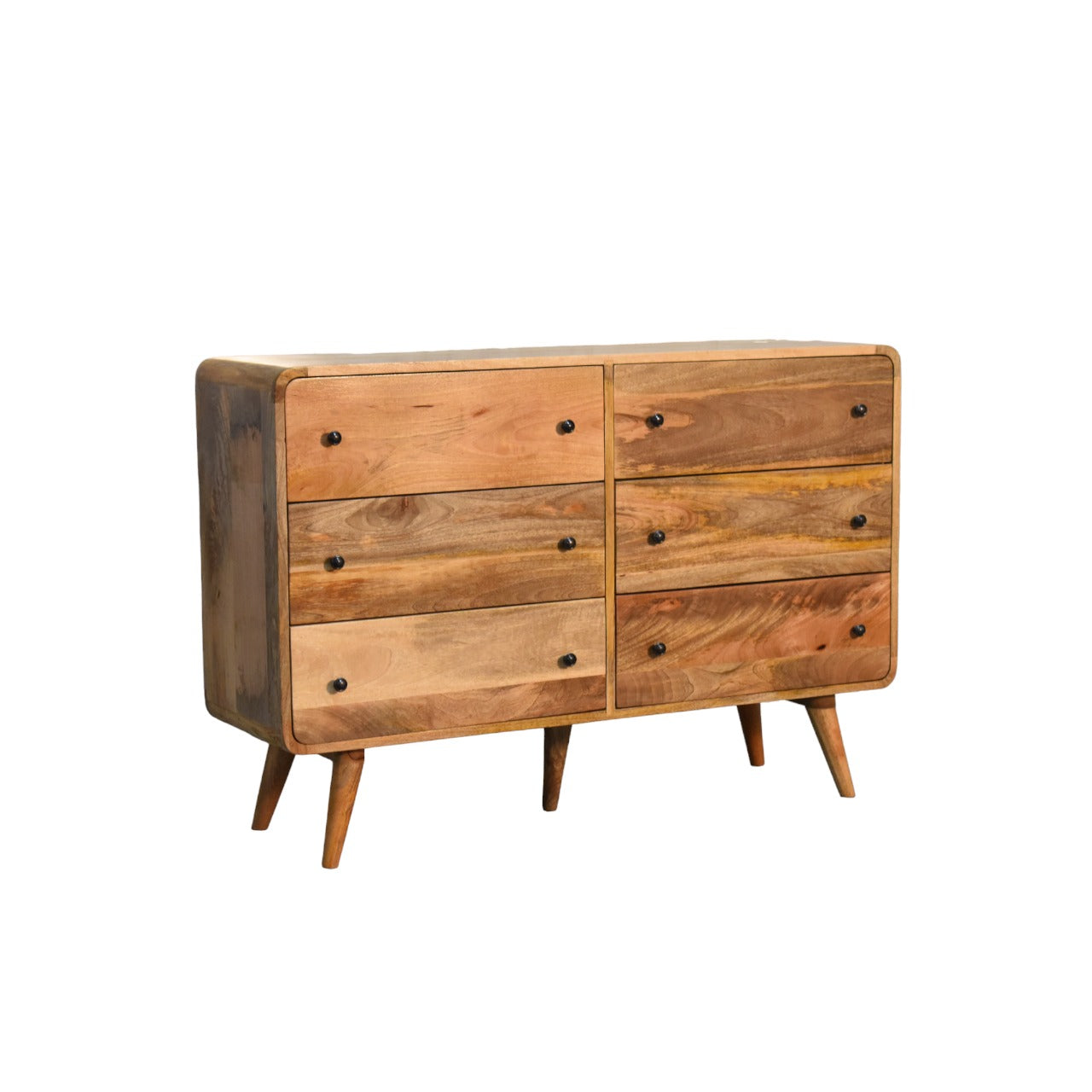 Large Curved Oak-ish Chest Chest of drawers CasaFenix
