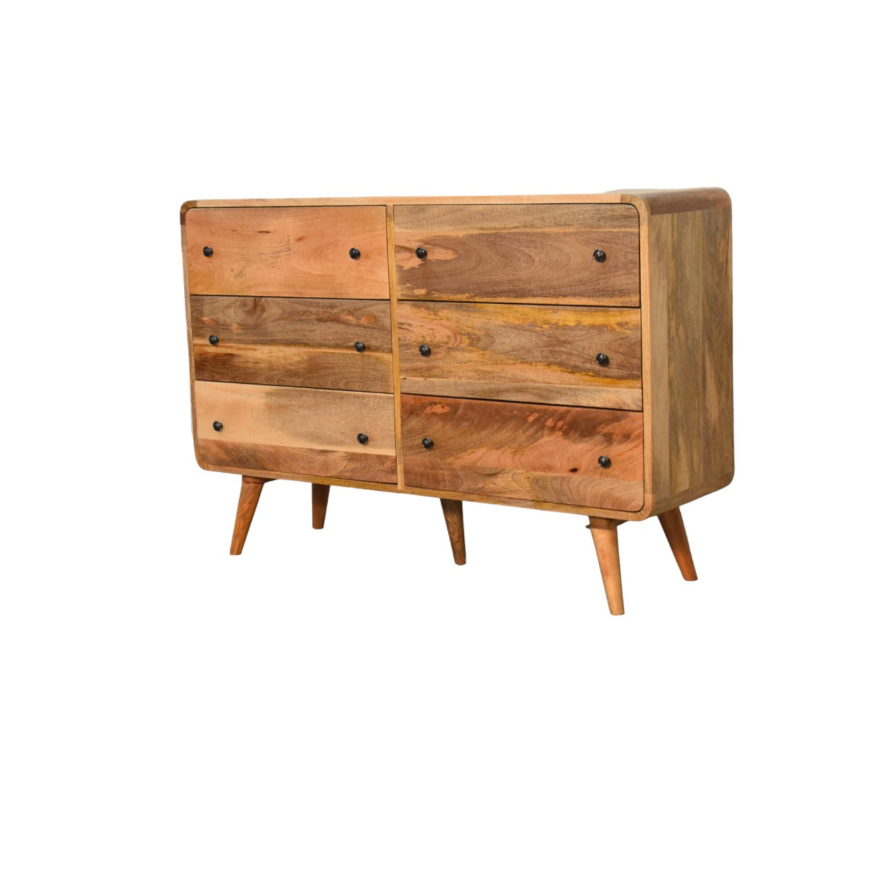 Large Curved Oak-ish Chest Chest of drawers CasaFenix
