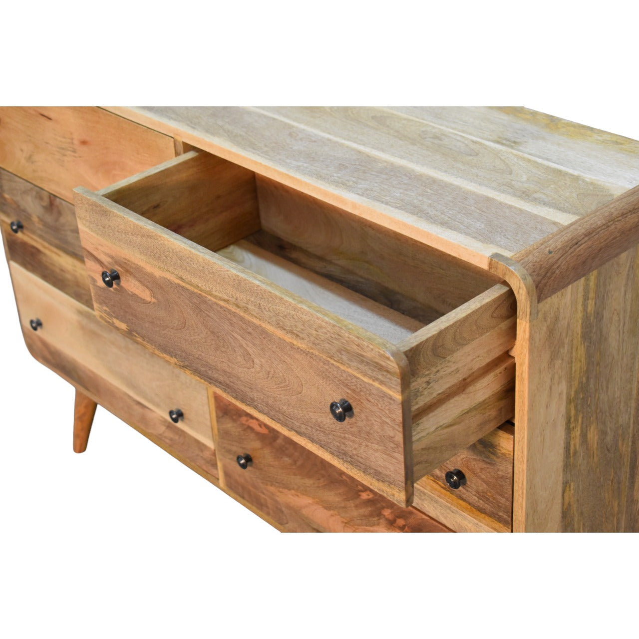 Large Curved Oak-ish Chest Chest of drawers CasaFenix