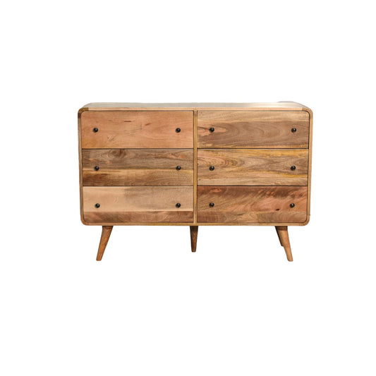Large Curved Oak-ish Chest Chest of drawers CasaFenix