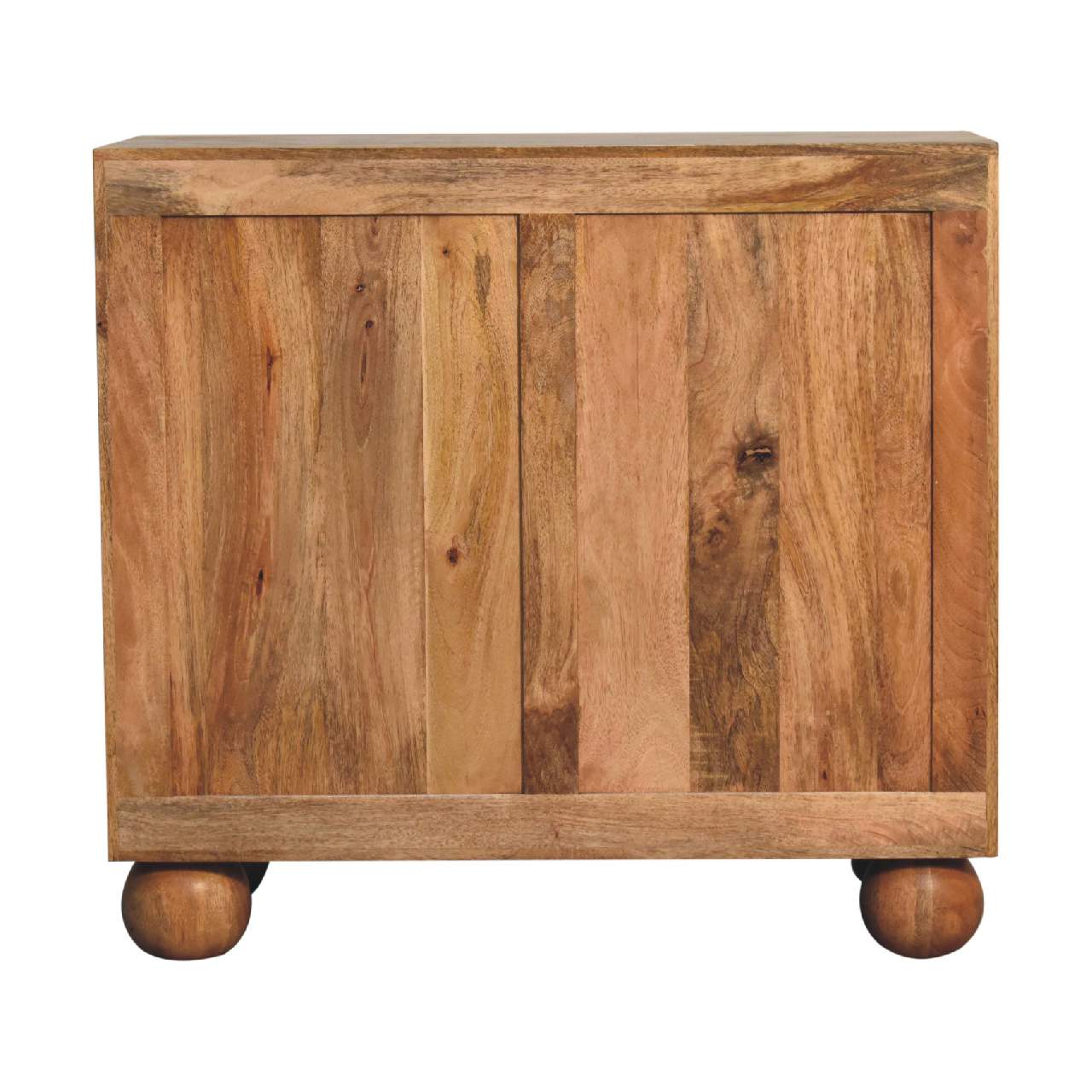 Nordic Rattan Ball Cabinet – Handcrafted Solid Mango Wood with Arch-Woven Doors, Brass Knobs & Sculpted Ball Feet Cabinets & Storage CasaFenix