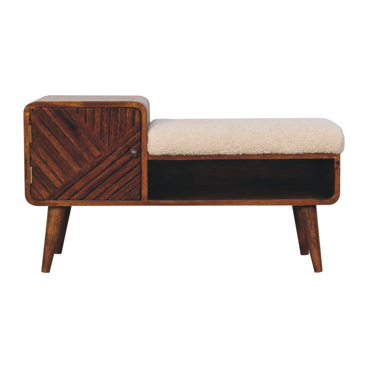 Boucle Carved Chestnut Telephone Table Console table CasaFenix