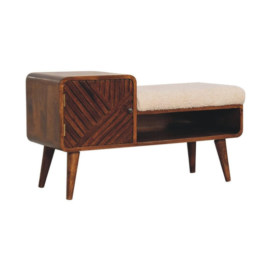 Boucle Carved Chestnut Telephone Table Console table CasaFenix