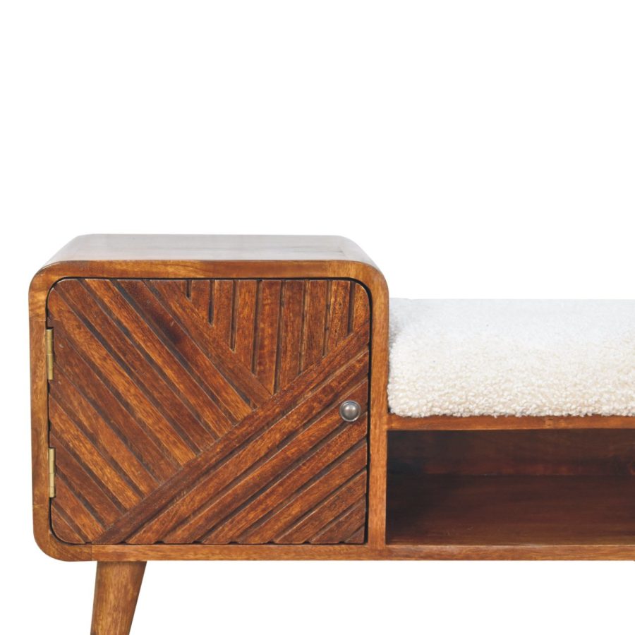 Boucle Carved Chestnut Telephone Table Console table CasaFenix