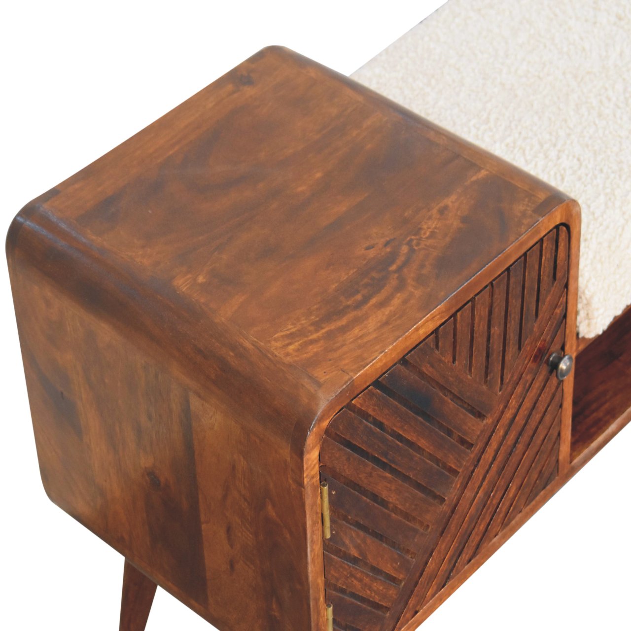 Boucle Carved Chestnut Telephone Table Console table CasaFenix