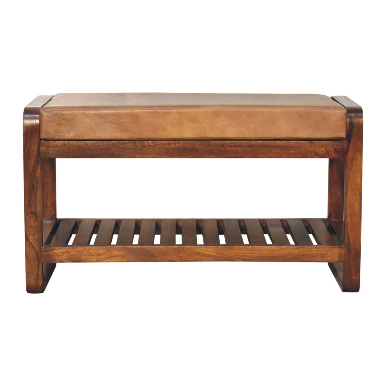 Small Buffalo Slatted Hallway Bench Benches CasaFenix