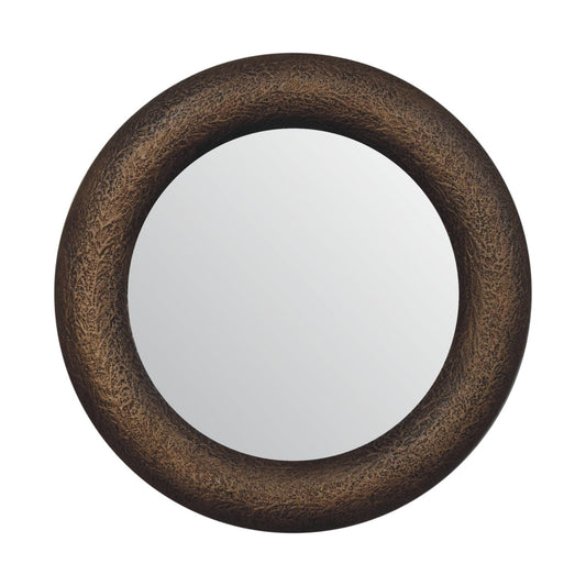Round Metallic Hammered Mirror Mirror CasaFenix