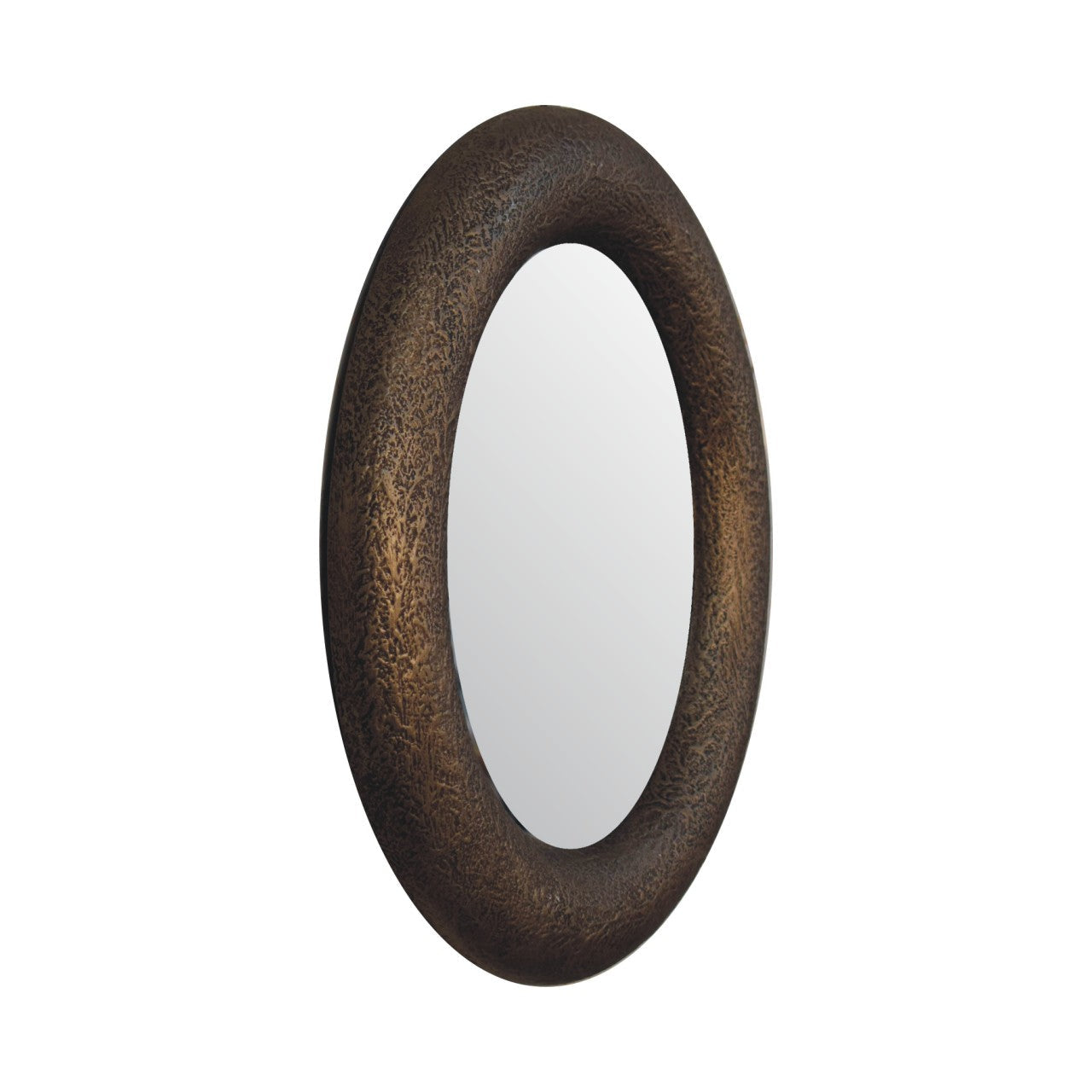 Round Metallic Hammered Mirror Mirror CasaFenix