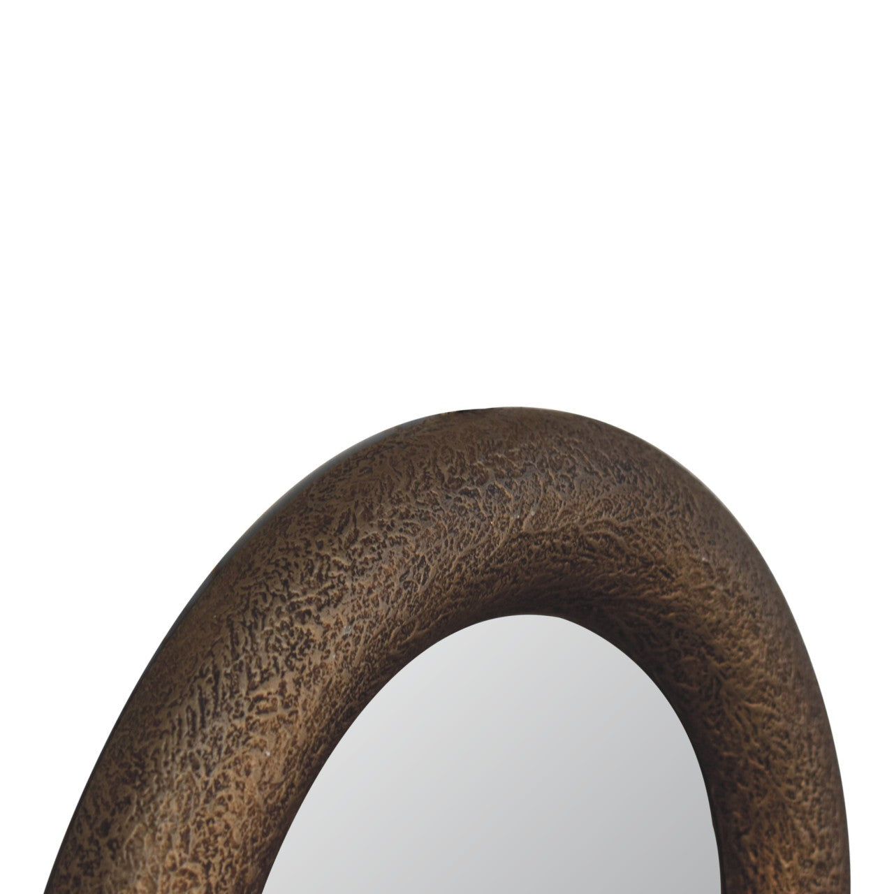 Round Metallic Hammered Mirror Mirror CasaFenix