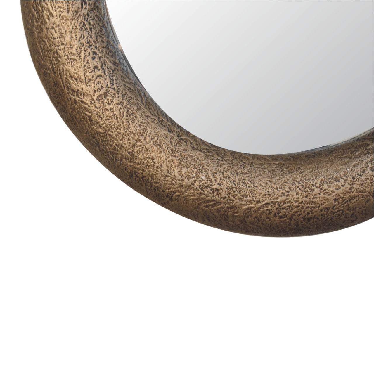 Round Metallic Hammered Mirror Mirror CasaFenix