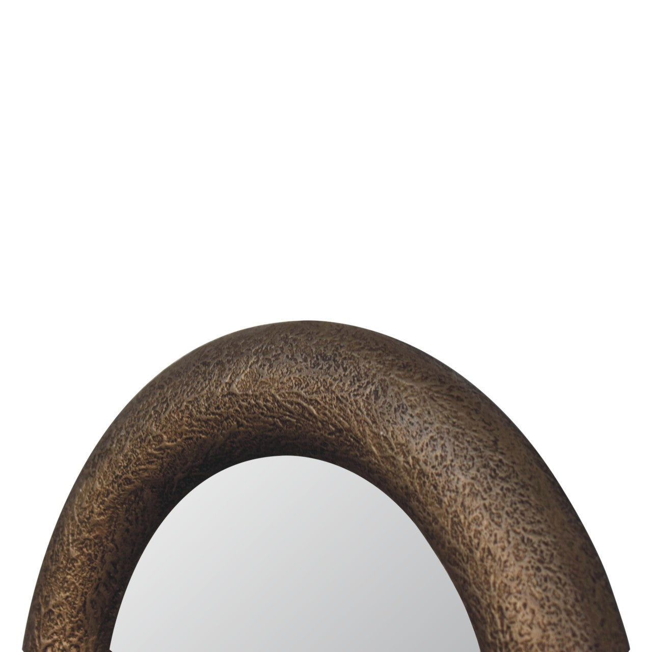Round Metallic Hammered Mirror Mirror CasaFenix