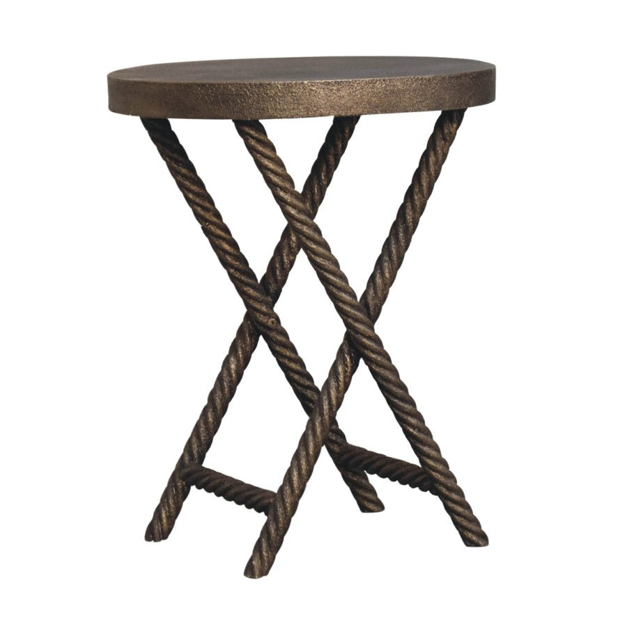 Metallic Rope Side Table Console table CasaFenix
