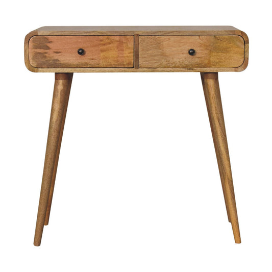 Oak-ish Curved Hallway Table Console table CasaFenix