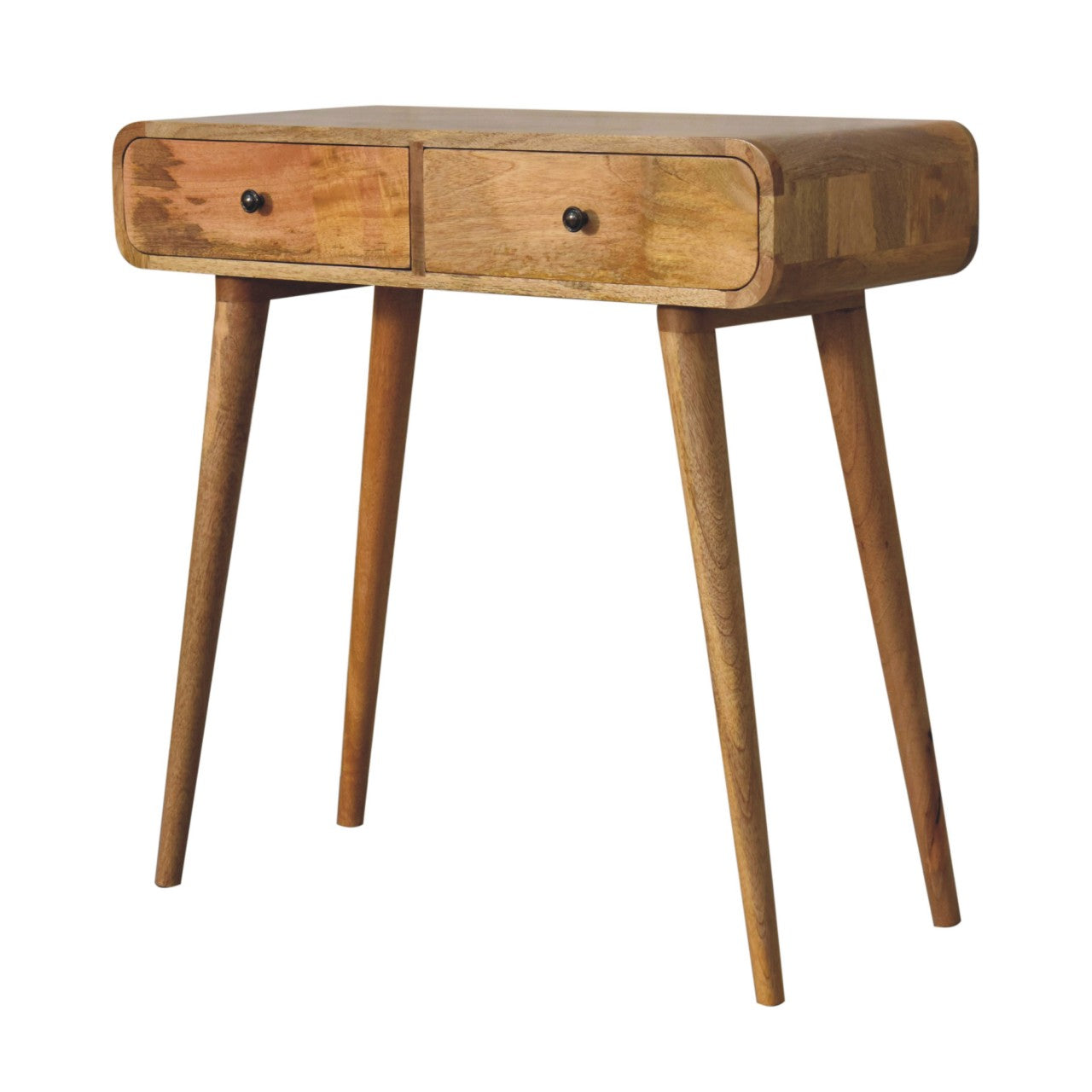 Oak-ish Curved Hallway Table Console table CasaFenix