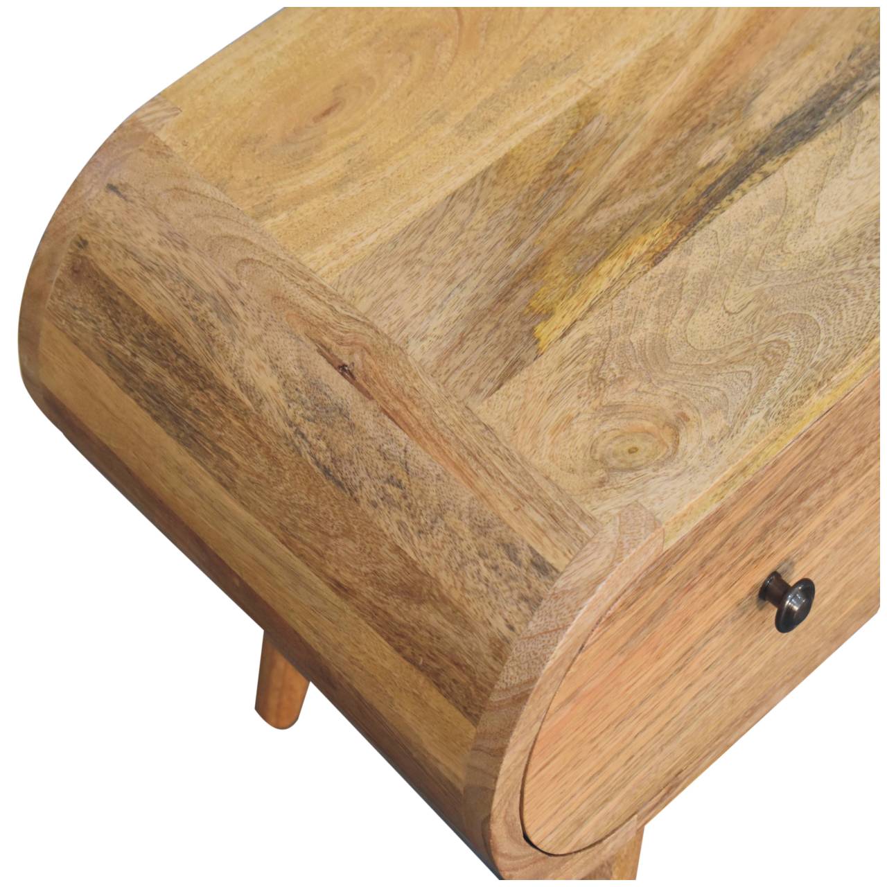 Oak-ish Circular TV Unit Entertainment Centers & TV Stands CasaFenix