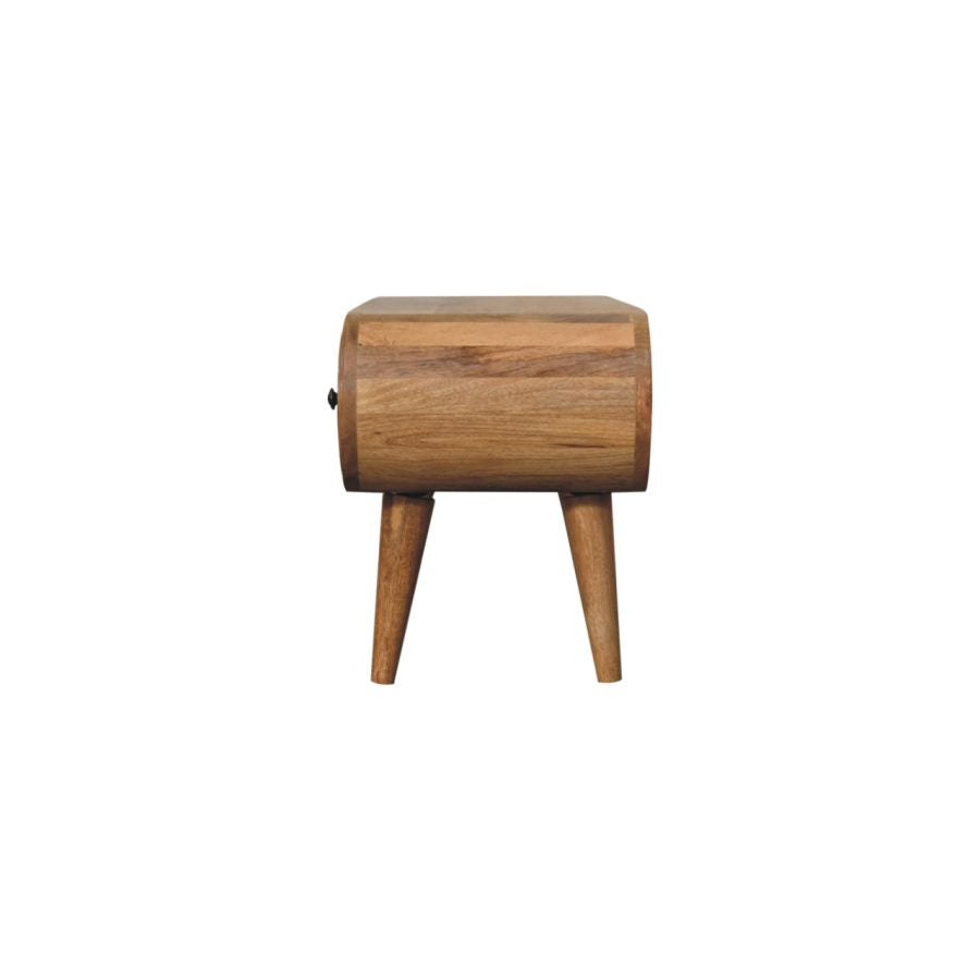Oak-ish Circular TV Unit Entertainment Centers & TV Stands CasaFenix