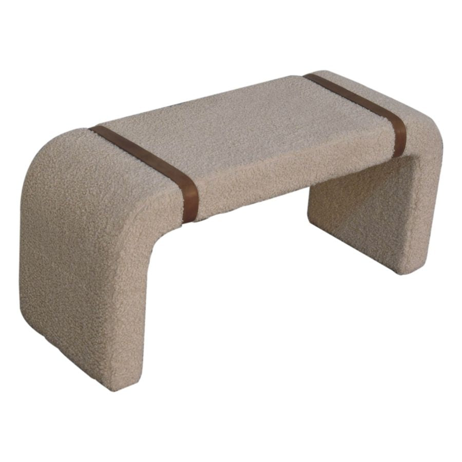 Boucle Leather Strap Bench Benches CasaFenix